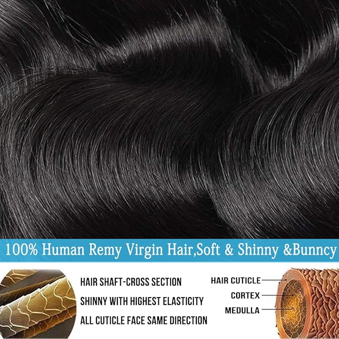 Cirvty 20 Inch Body Wave Bundle Human Hair 1 Bundles Body Wave Bundles 100 Unprocessed Brazilian Virgin Hair Bundles Double Weft Weave Bundles Human Hair Natural Black Color