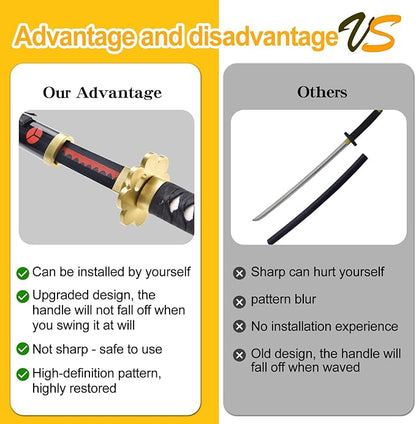 Anime Sword 41 inch,Zoro Sword/wado ichimonji Sword/Anime Original Texture,for Role-Playing and Collection, with One Display Stand