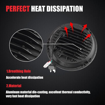 7 Inch Motorcycle LED Headlight Daymaker Compatible with Harley Davidson Touring Softail FLD (BOSS)