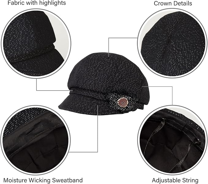 Women Retro Classic Visor Newsboy Cabbie Cap Beret Hats with Flower Buckle for Woman Ladies