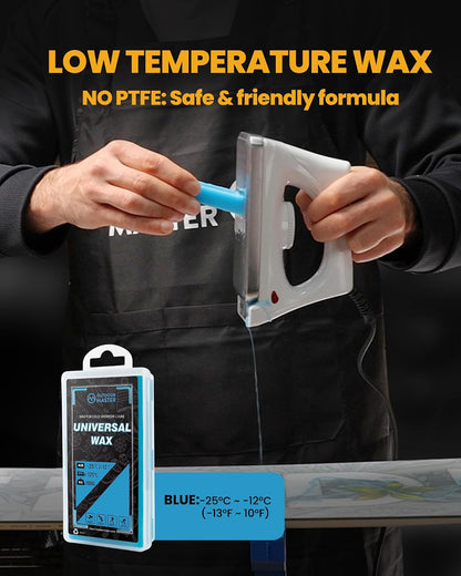 OutdoorMaster Ski Snowboard Tuning and Waxing Kit with Waxing Iron,Ski Wax,Edge Tuner,Brush,Wax Scraper,Ptex,Fixer Screw,Rubber Band