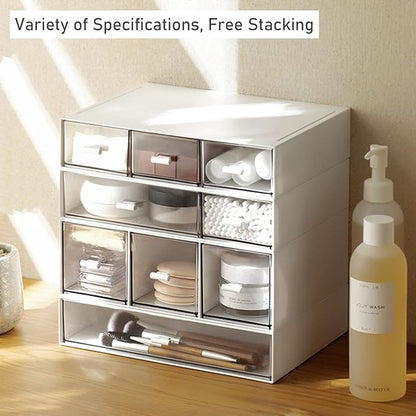 Desk Organizer-Stackable Storage Drawers, Desk Drawer Organizer Perfect For Collection Small ItemCosmetic Office Supplies - 2 drawers (White)