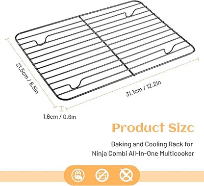 Baking and Cooling Rack for Ninja Combi All-In-One Multicooker - NonStick Wire Rack for Multiple Use, Stainless 12.2 Inch Rack for Ninja SFP701, SFP700