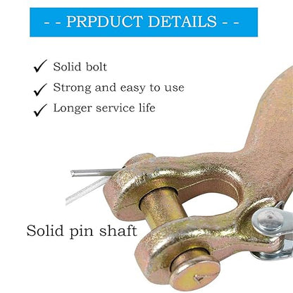 1 Pack Clevis Slip Hook, 3/8 Inch Clevis Safety Hook with Safety Latch, Heavy Duty Forged G70 Chain Hook for Truck Trailer Winch Transport Tow Chain Hook, 18,000 Lbs Capacity