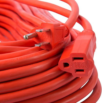 Inc Bergen Industries OC100143, 100 ft, 14 AWG, 15A/125V AC Heavy-Duty Outdoor Single Receptacle Extension Cord, Orange