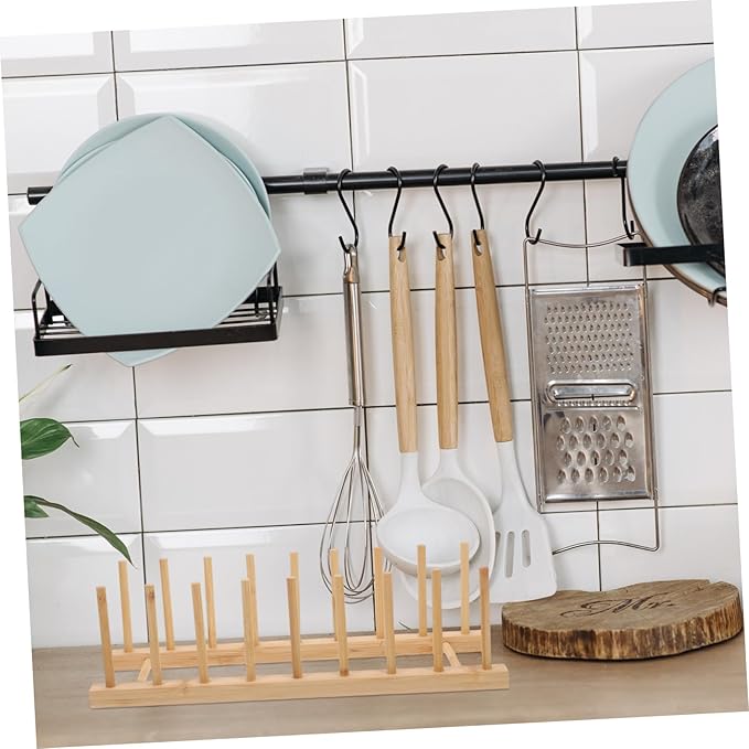 Plate Storage Rack Kitchen Dishware Basket Sink Dish Drainer Kitchen Utensil Holder Dish Drying Rack Plate Holder for Cabinet Plate Drying Rack Dishes Organizer Rack Khaki