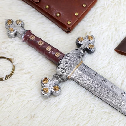 Crusader Knight Toy Sword,27.5" Plastics Sword Medieval Warrior Costume Accessories for Halloween Cosplay LARP,Props
