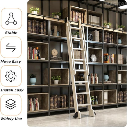 Sliding Barn Door Full Set Hardware Kit (No Ladder), 3.3ft-24ft Rolling Ladder Hardware Library Sliding Ladder Hardware Kit, Mobile Ladder Track for Home(3.3ft100cm Track Kit)