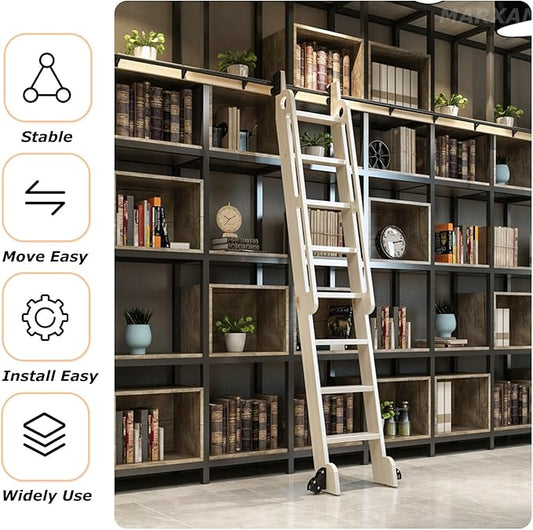 Sliding Barn Door Full Set Hardware Kit (No Ladder), 3.3ft-24ft Rolling Ladder Hardware Library Sliding Ladder Hardware Kit, Mobile Ladder Track for Home(3.3ft100cm Track Kit)