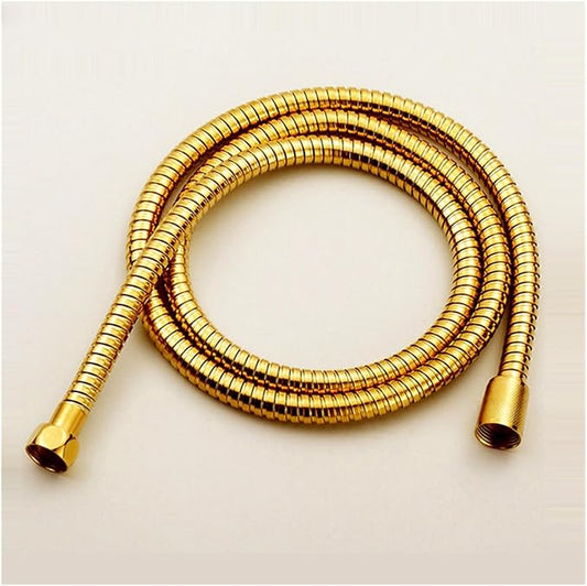 Gold 60cm-200cm Stainless Steel Flexible Shower Hose Pipe Double Lock with (Color : Gold, Size : 120cm)