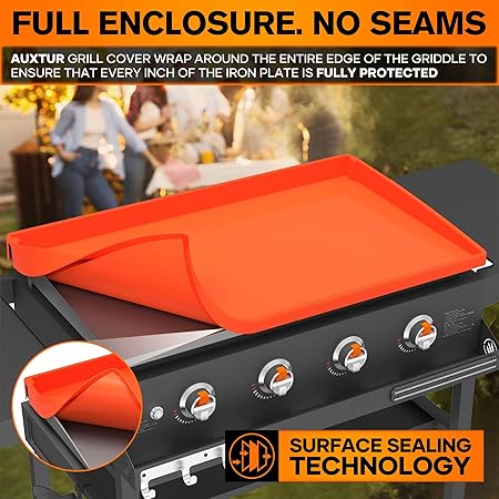 Silicone Griddle Mat,Silicone Griddle Mat Cover, Heavy Duty Food Grade Grill Cover, All Season Cooking Protective Cover, Protect Your Grill from Debris, Dust and Rust (Full-Edge, 36inch)