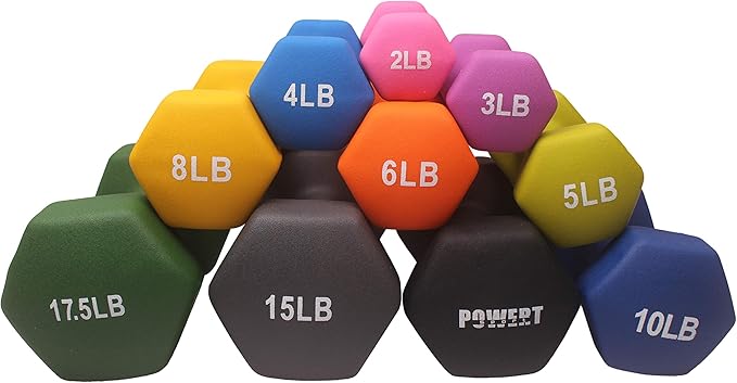 HEX Neoprene Dumbbell Coated Colorful Hand Weights in Pair