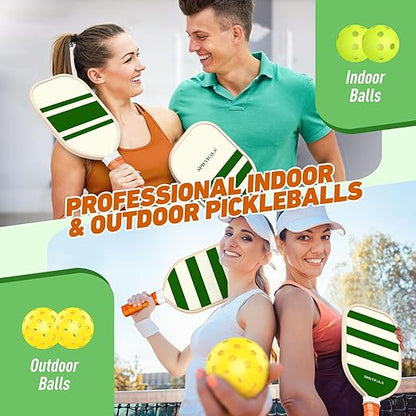 Pickleball Paddles,USAPA Approved Pickleball Paddles Set Premium Pickleball Paddle, 4 Pickleball Balls & 1 Carry Bag Gifts for Women Men Beginners & Pros Players(Customized)
