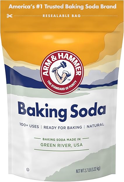 ARM  HAMMER Baking Soda Made in USA, Ideal for Baking, Pure  Natural, 2.7lb Bag