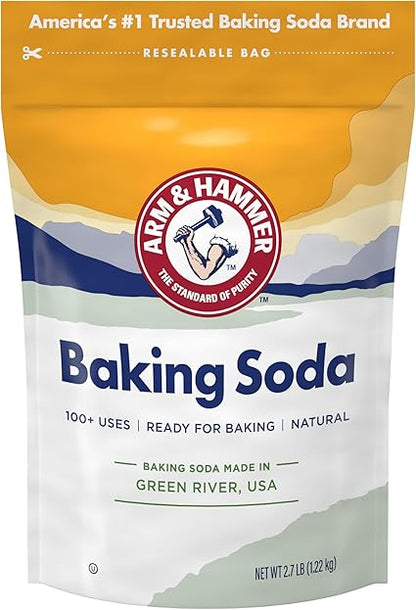 ARM  HAMMER Baking Soda Made in USA, Ideal for Baking, Pure  Natural, 2.7lb Bag