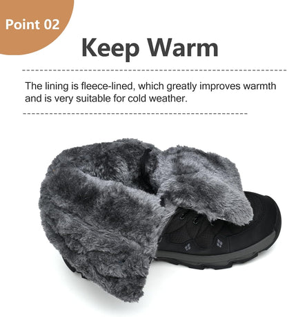 TRAILBLITZ Men's Winter Snow Boots Water Resistant Slip Resistant Warm Outdoor Lightweight Comfortable Durable 9.1 IN Height Hiking Shoes.