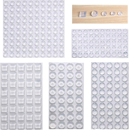 Cabinet Door Bumpers Clear Self Adhesive Noise Dampening Bumper Pads 272Pcs Silicone Rubber Bumpers for Drawers Picture Frames Cutting Board and Furniture Surface Protection 5 Sizes Pack