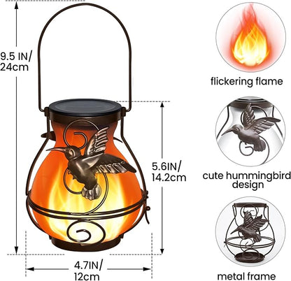 Lantern Holder Outdoor Waterproof Hummingbird Hanging Lantern Outdoor Garden Decoration 1 Pack( missing lid )