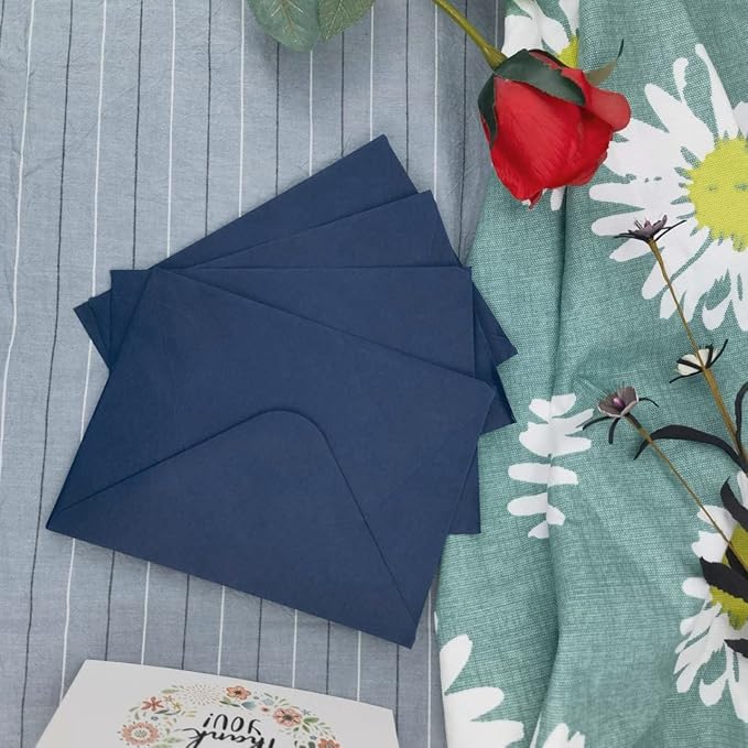 A7 Envelopes-100 Pack Navy Blue Envelopes 5x7 V Flap, Perfect for 5x7 Photo,5X7 Cards, Invitation, Wedding, Announcements, Baby Shower-5.25" x 7.25" (navy blue)