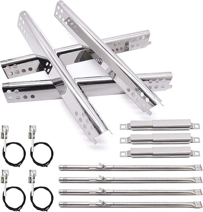 Criditpid Grill Replacement Parts for Charbroil Advantage 4 Burner 463344116, 463343819, 466344116 Models, Stainless Steel Grill Burners, Heat Plate Shields, Crossover Tubes and Ignitors