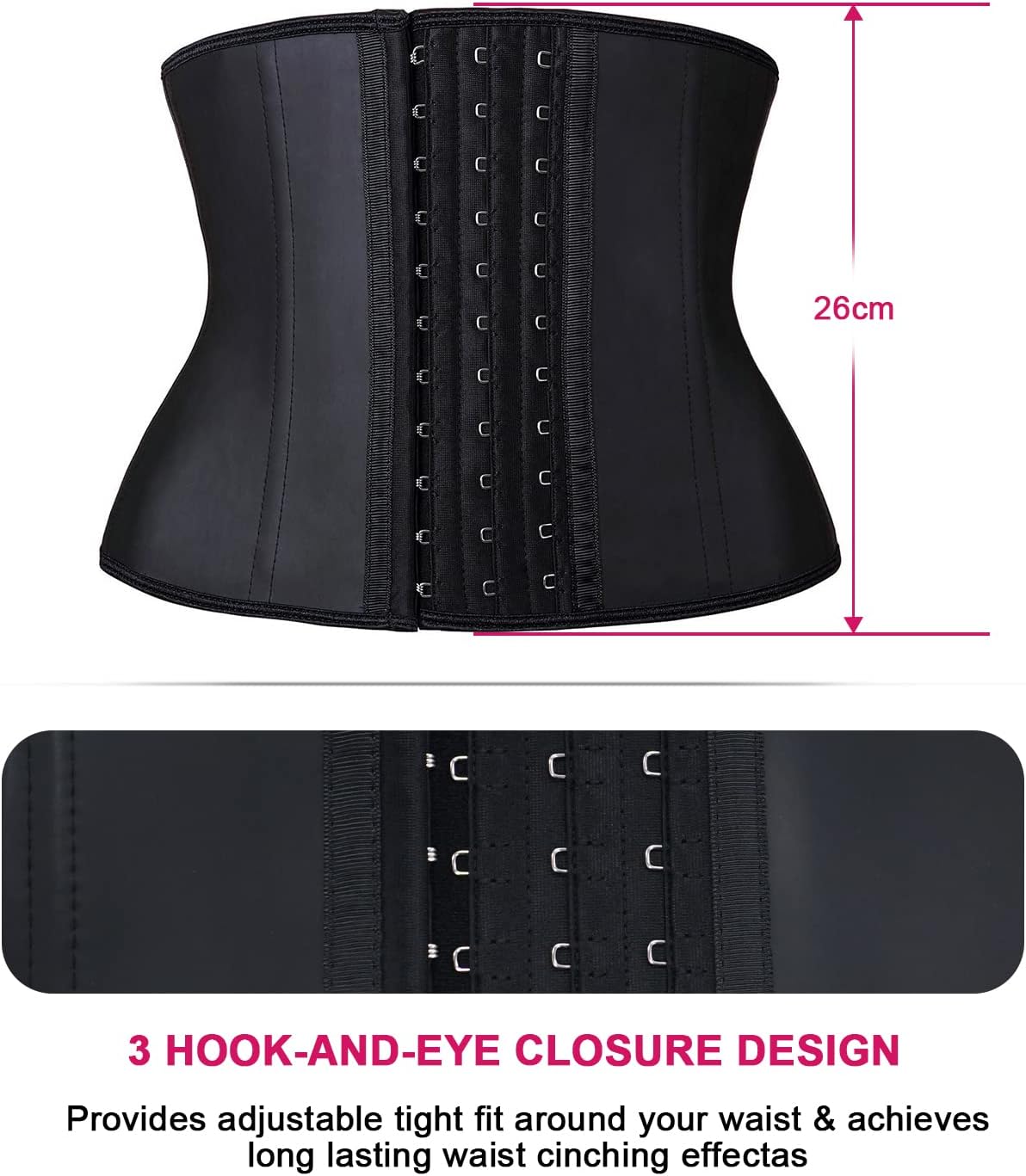 YIANNA Waist Trainer for Women Latex Underbust Waist Cincher Corset Sport Girdle Hourglass Body Shaper