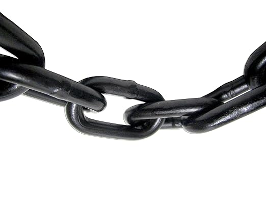 38"" X 10' Black Powder Coated Safety Chain  Working Load: 2,650 LBS Grade 30 Proof Coil  UV Protection  Swing Set Barrier Gate  Steel Chain  Heavy Duty