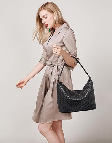 Women Genuine Leather Handbag for Women Large Work Tote Bag with Top Handle Purse Satchel Shoulder Bag for Women