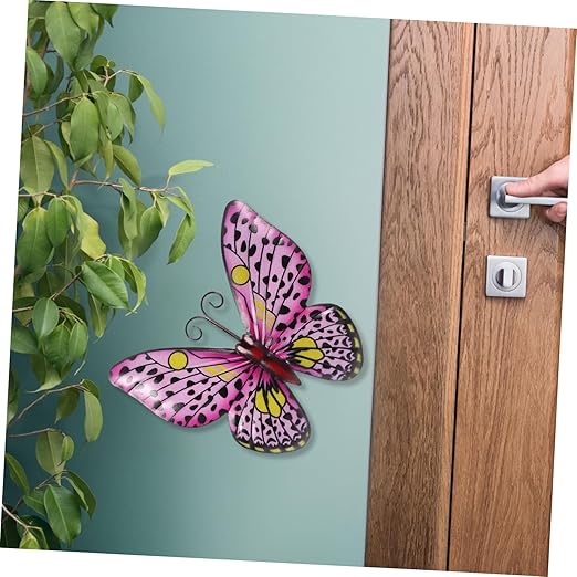 BESPORTBLE Hardware Crafts Outdoor Wall Sculpture Insect Wall Decor Butterfly Garden Sculpture Butterfly Wall Decor 3D Butterflies Wall Decor Butterfly Wall Sculpture Home Decor Iron Purple