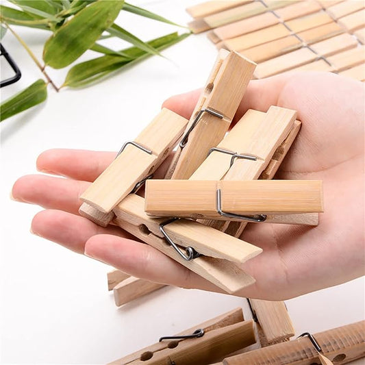 Pack of 40 Wooden Clothespins 2.4 Inch Heavy Duty Spring Wood Clips Durable Strong Grip Clothes Pins for Drying Hanging Clothes Laundry Linens Crafts Photos