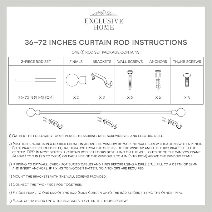 Exclusive Home Vine 1" Curtain Rod and Finial Set, Gold, Adjustable 36"-72"