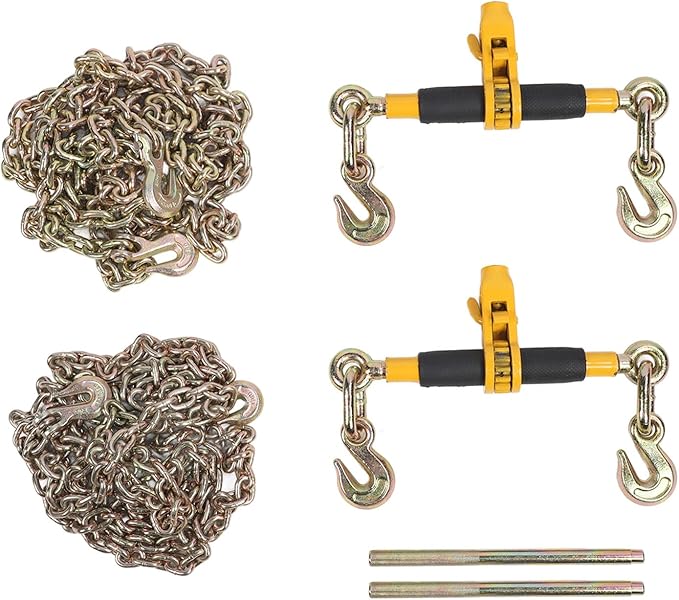 Labor Saving, Bumpy Textured Rubber Grip, Excellent Alloy Steel Material, Detachable, Wide Application Ratchet Chain With Chain for Stationary Transportation