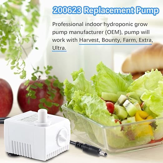 200623 Aero-Garden Pump with 20 Filters, Ultra Quiet Hydroponics Growing System Pump Fit for Harvest Bounty Farm Extra Ultra All Model (2Pack)