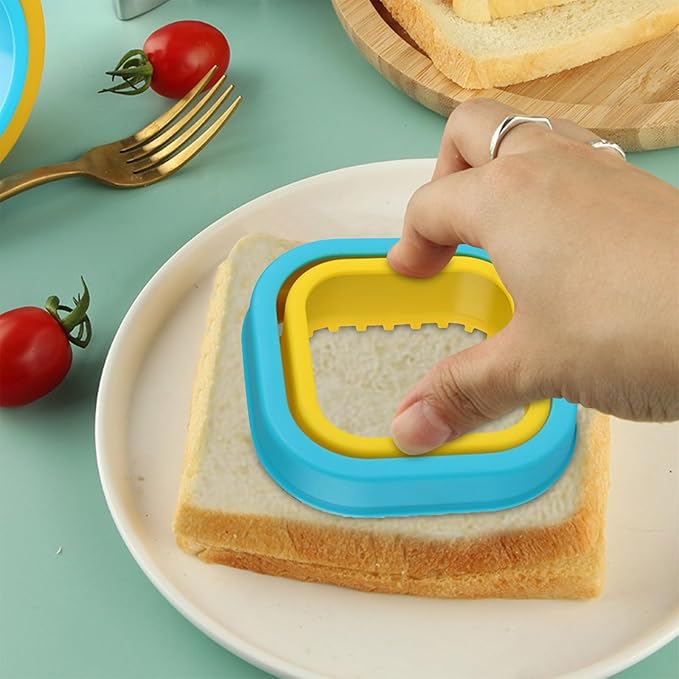 Geometric Sandwich Cutter Set For Kids Perfect For Sandwiches And Cookies Durable And Easy To Use Mini Heat Sealer (F, One Size)