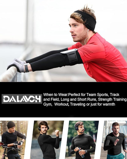 5Pack Men's Compression Shirts Long Sleeve Athletic Workout Sports Undershirt Base Layer Top for Winter
