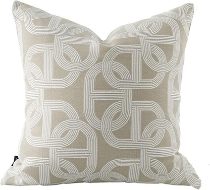 Croker Horse 20 x 20 inch cushion cover, pignose horseshoe design, chenille jacquard embroidery, modern style, luxury, for living room and bedroom