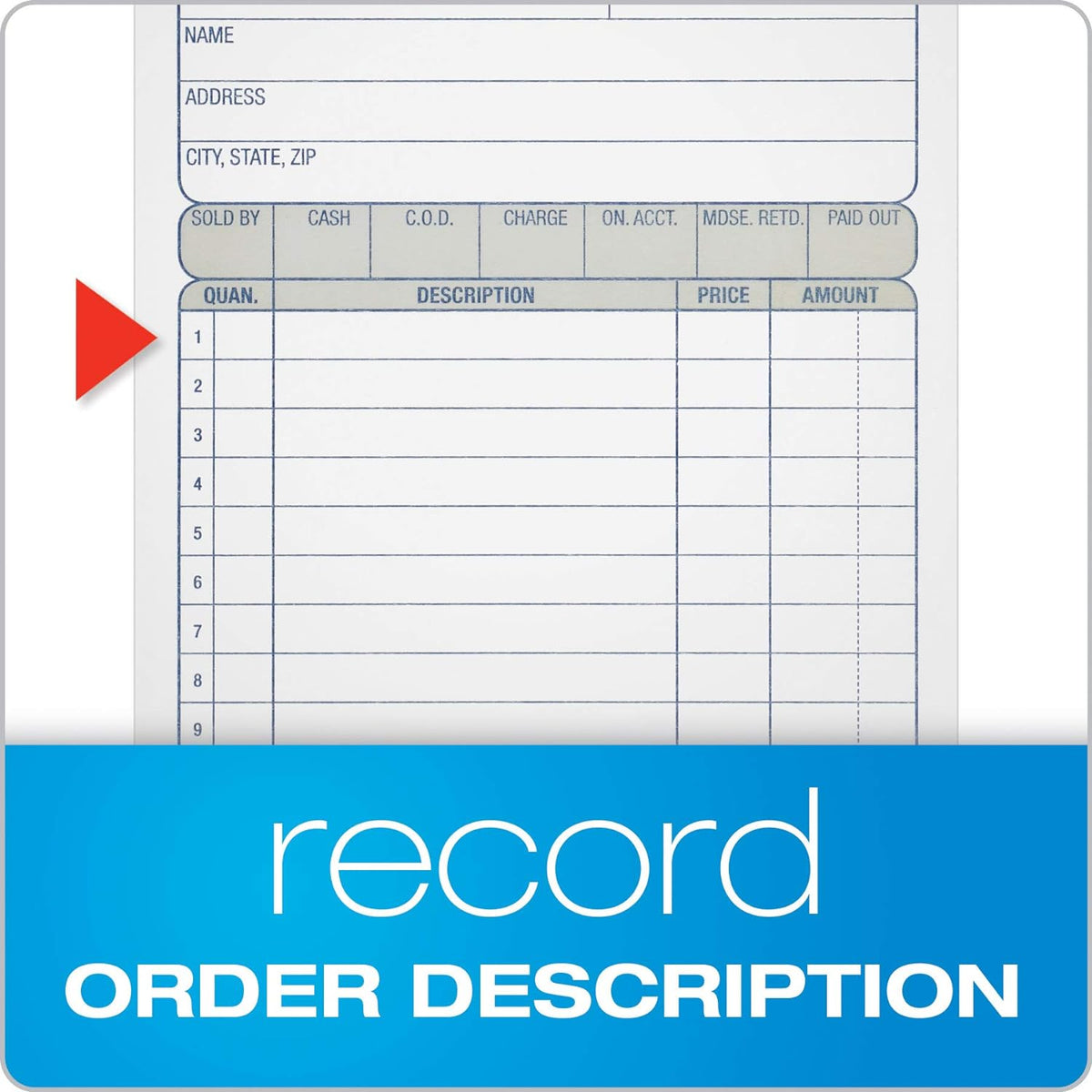 Adams Sales Order Books, 2-Part, Carbonless, White/Canary, 4-3/16" x 7-3/16", Bound Wraparound Cover, 50 Sets per Book, 3 Pack (DC4705)