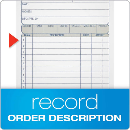 Adams Sales Order Books, 2-Part, Carbonless, White/Canary, 4-3/16" x 7-3/16", Bound Wraparound Cover, 50 Sets per Book, 3 Pack (DC4705)