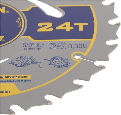 IRWIN Tools Marathon Carbide Corded Circular Saw Blade, 7 14-inch, 24T (24030) (Pack of 5)