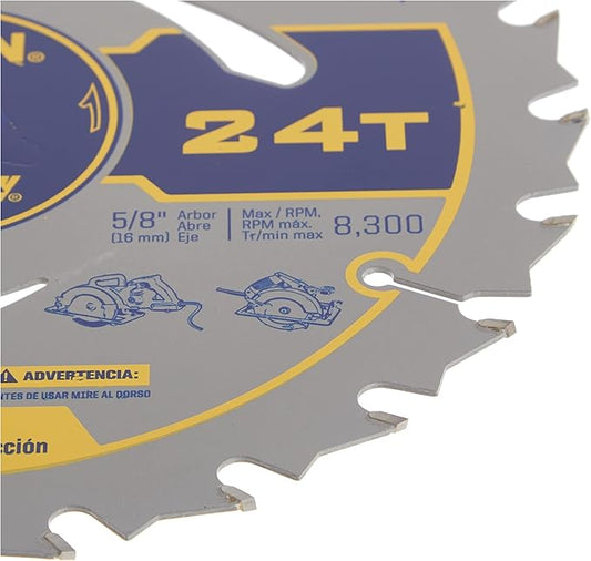 IRWIN Tools Marathon Carbide Corded Circular Saw Blade, 7 14-inch, 24T (24030) (Pack of 5)