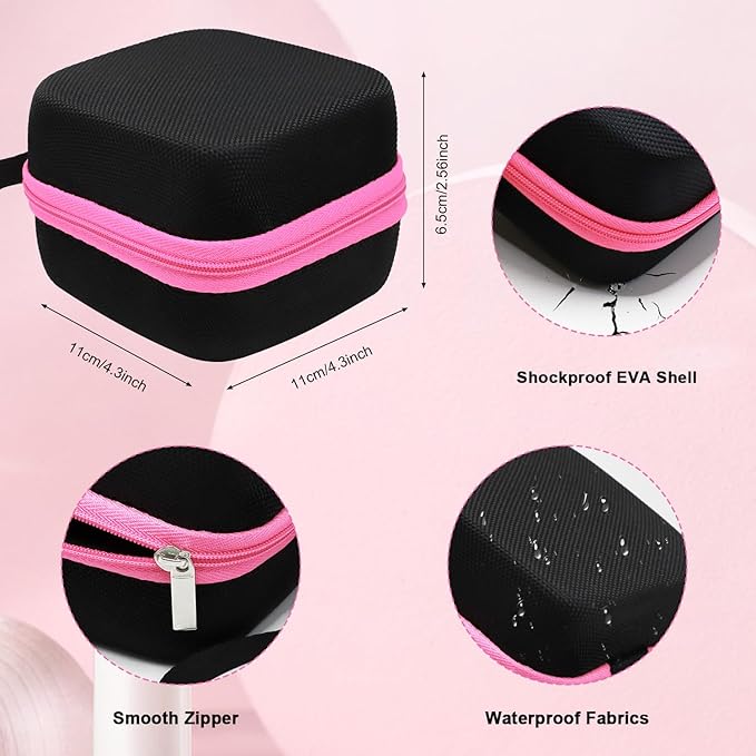 81 Holes Nail Drill Bit Holder, (ONLY CASE) Nail Bits Display Organizer Container, Dustproof Portable Organizer Storage Bag, Efile Nail Bits Professional Manicure Tools, for Manicure Tools (Pink)