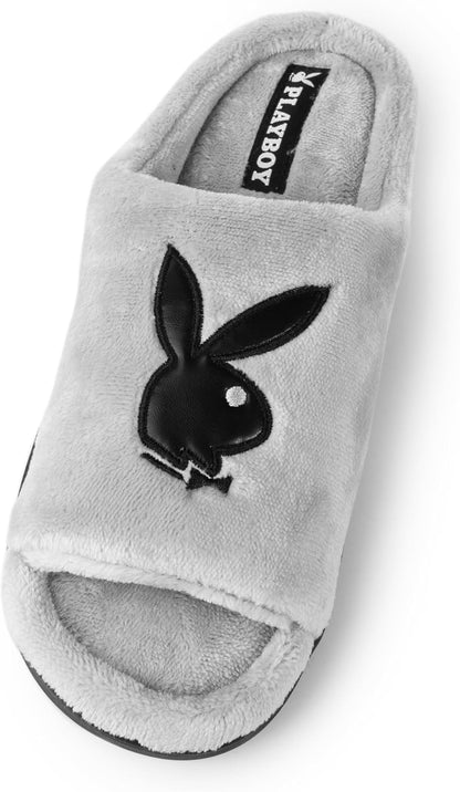Playboy Unisex Adult Adjustable Cozy Plush Velour Memory Foam Indoor Outdoor Soled Slipper in Sizes S-xl