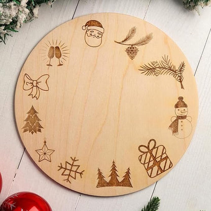 HOZEON 30 PCS 10 Inch Wood Circles for Crafts, Round Wood Discs, Unfinished Blank Wood Slices Wooden Cutouts for Door Hangers, Home Decorations, Art and Craft, Christmas Gifts