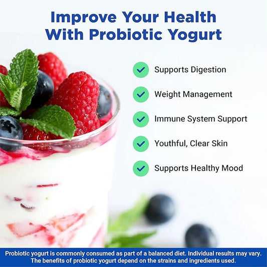 Ultimate Probiotic Yogurt Maker with Adjustable Temperature & Time Control - Make Trillions of Live Probiotics & Get Better Gut Health - LIFETIME WARRANTY - Perfect Wellness Gifts for Men & Women