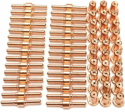 60Pcs Extended Long Electrode Tip Consumables For PT31 Air Plasma Cutter, Plasma Cutting Equipment Electrode Nozzle Kit