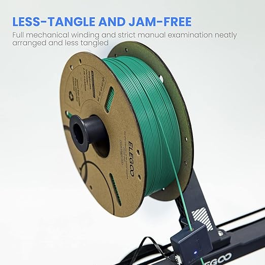 ELEGOO PLA Filament 1.75mm Black 1KG, 3D Printer Filament Dimensional Accuracy - 0.02mm, 1kg Cardboard Spool(2.2lbs) 3D Printing Filament Fits for Most FDM 3D Printers