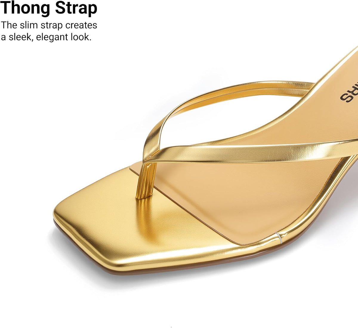 DREAM PAIRS Women's Flip Flop Kitten Heel Sandal | low flip flop heels,square toe minimalist thong design,1.97 inch slip on casual summer mules,for summmer vacation