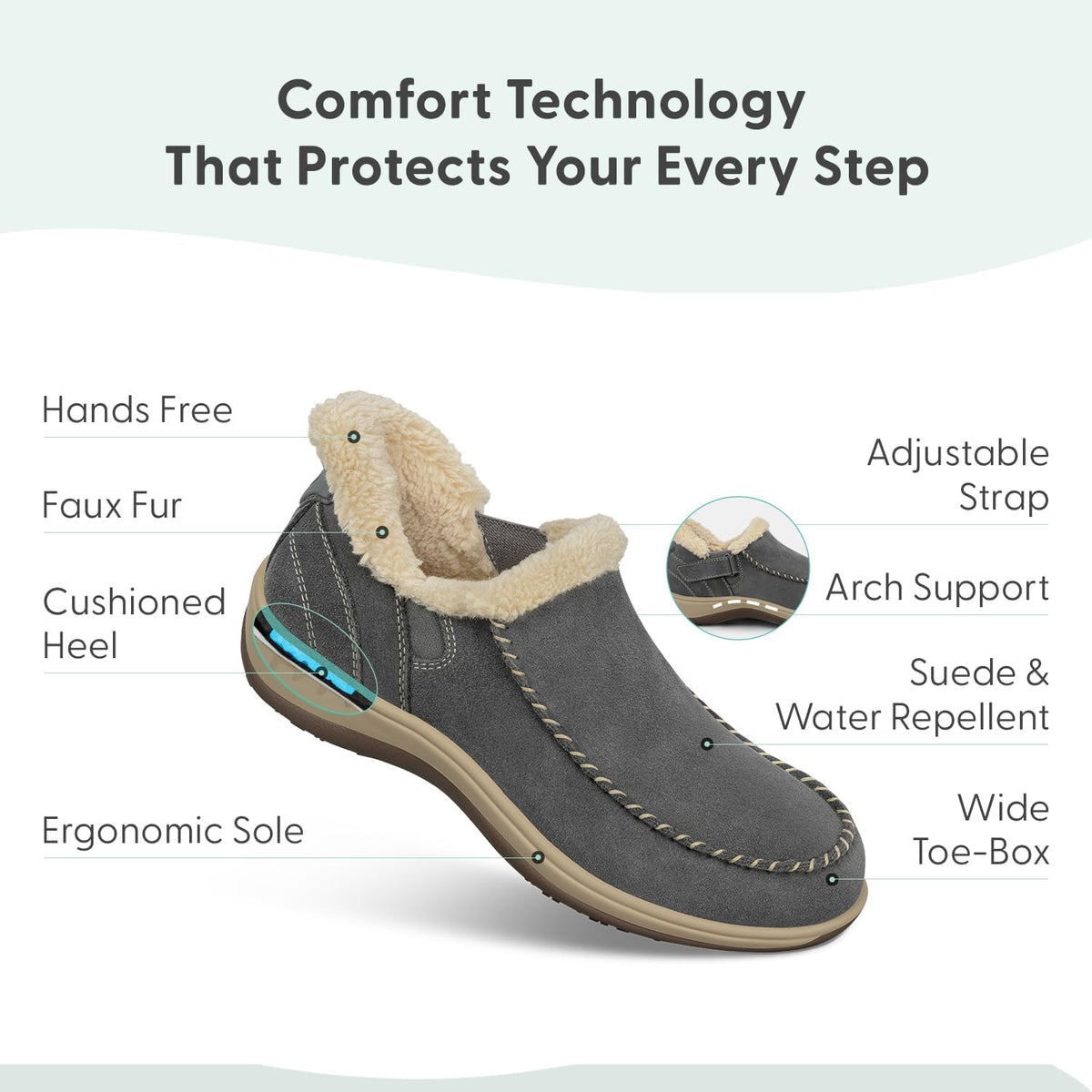 Orthofeet Women's Orthopedic Lorin Hands-Free Faux