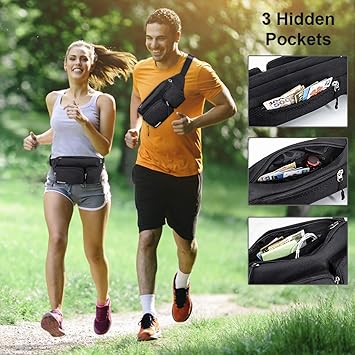 CXWMZY Fanny Packs For Women  Men, Waist Bag Hip Bum Bag Strap Extension Large Capacity Easy Carry Any Phone Passport Wallet for Outdoors Workout Traveling Casual Running Hiking Cycling Dog Walking