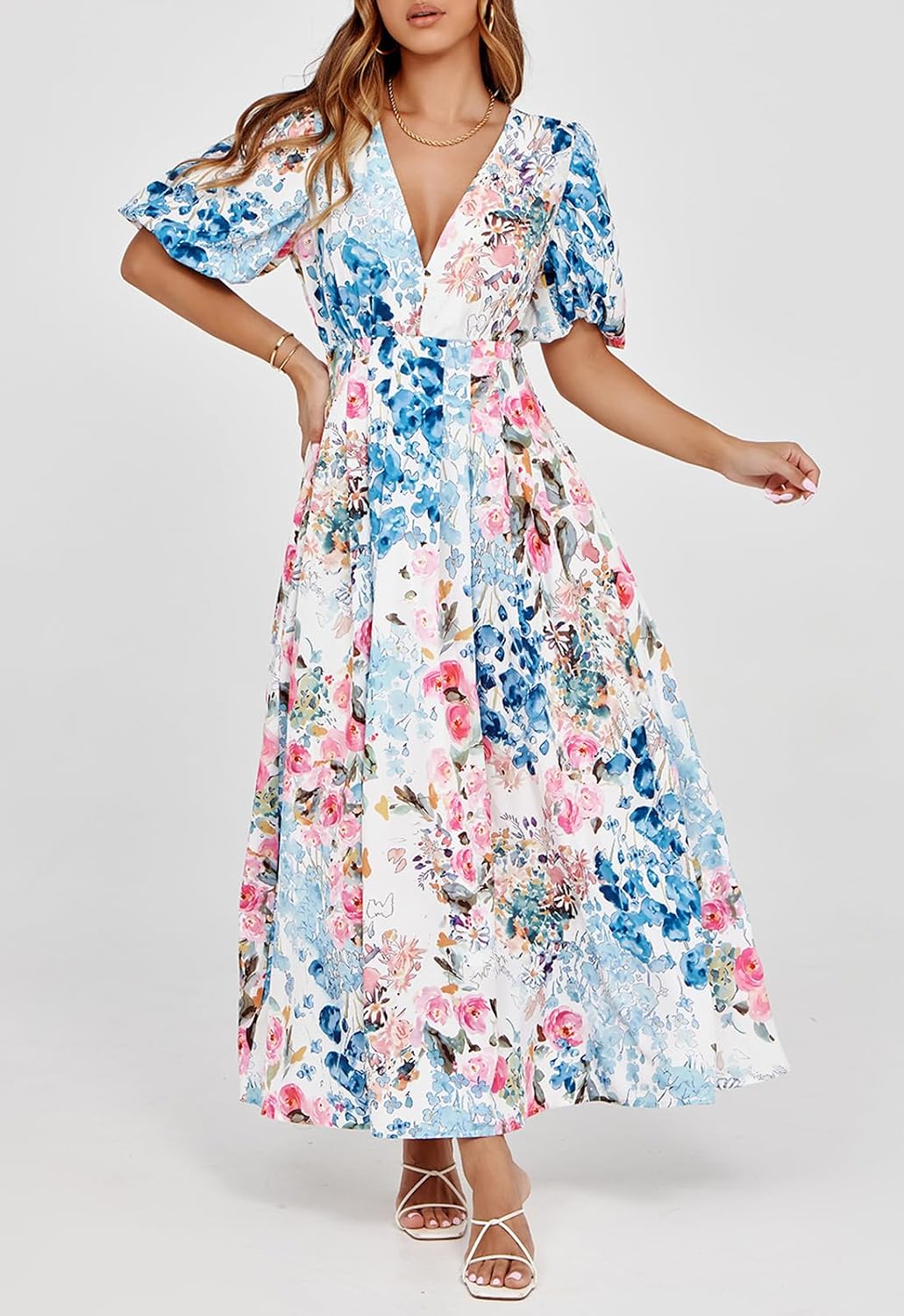 Women's Summer Floral Maxi Dress Spring Wedding Guest Dress 2026