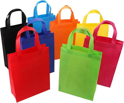 Tosnail 32 Pack Reusable Gift Bags, Fabric Tote Party Bags Treat Bag - Assorted 8 Colord